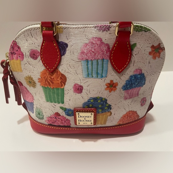 Dooney & Bourke Red and Multicolor Cupcake Satchel Bitsy bag - Picture 8 of 17